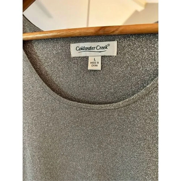 Coldwater Creek Silver Metallic‎ Sweater Size Large - Picture 3 of 4